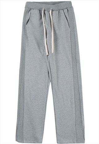 Split side joggers casual skater pants in grey