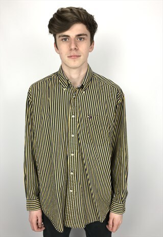 90S VINTAGE TOMMY HILFIGER STRIPED BUTTON DOWN SHIRT