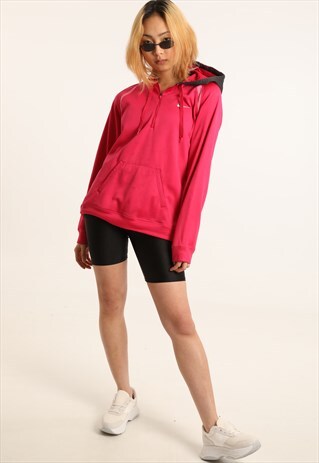 VINTAGE NIKE EMBROIDERED LOGO 1/4 ZIP HOODIE