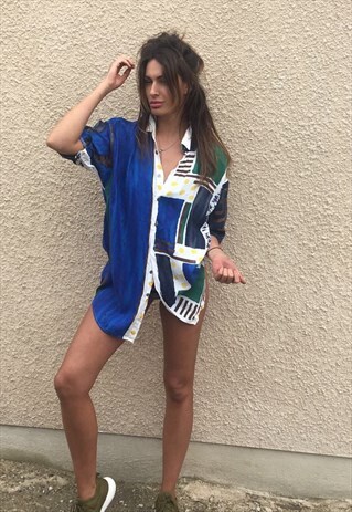 PATTERNED OVERSIZED RETRO VINTAGE UNISEX FESTIVAL SHIRT