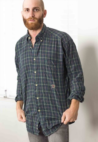 VINTAGE TOMMY HILFIGER FLANNEL SHIRT LOGO 90S M 9
