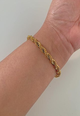 1970. GOLD CHUNKY ROPE CHAIN BRACELET