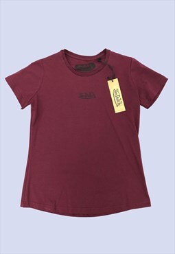 Von Dutch Burgundy Purple Short Sleeved Cotton Basic T-Shirt