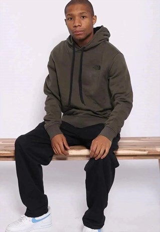 VINTAGE NORTH FACE LOGO SPELL OUT HOODIE GREEN