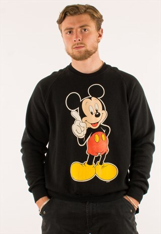VINTAGE 90S BLACK DISNEY MICKY MOUSE SWEATSHIRT