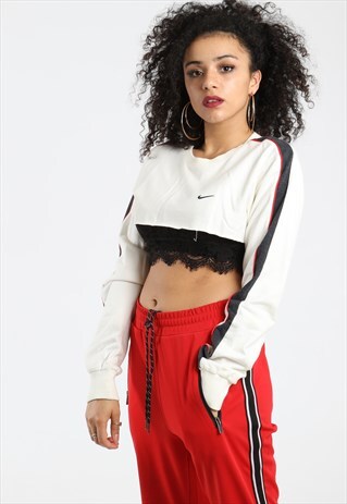 90S NIKE EMBROIDERED LOGO EXTREME CROPPED SWEATSHIRT