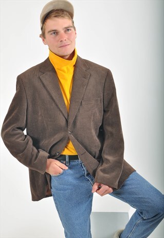 VINTAGE CORDUROY BLAZER JACKET IN BROWN