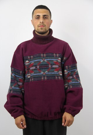 VINTAGE ROBE DI KAPPA PATTERNED FLEECE JUMPER