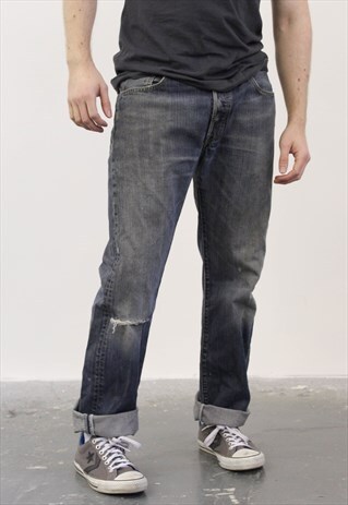 VINTAGE BLUE LEVI'S 501 PAINT JEANS