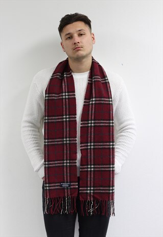 VINTAGE CASHMERE CHECKED SCARF-AS2196