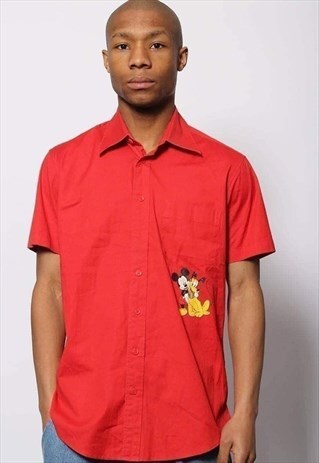VINTAGE MICKEY MOUSE SHIRT CARTOON RED