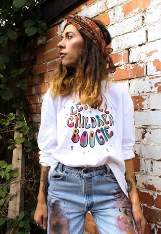 HANDPAINTED BOWIE RAINBOW LONG SLEEVED TOP