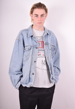 WRANGLER MENS VINTAGE DENIM JACKET XXL BLUE 90'S