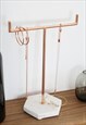 MARBLE T- BAR JEWELLERY STAND IN ROSE GOLD