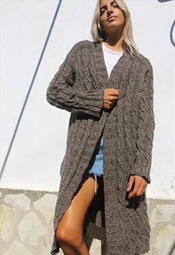 Long Cardigan in Brown