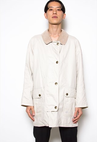 VINTAGE 80S BURBERRY BEIGE TRENCH COAT ID:5159