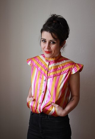 VINTAGE CIRCUS STRIPE QUILTED GILET