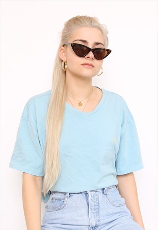 VINTAGE 90S RALPH LAUREN BLUE TOP T-SHIRT