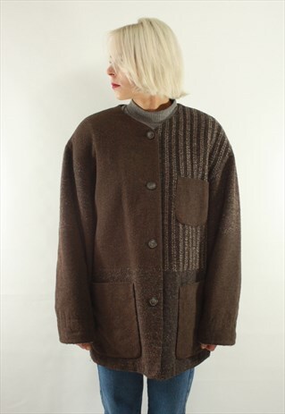 VINTAGE 80' AMAZING BROWN SHORT COAT