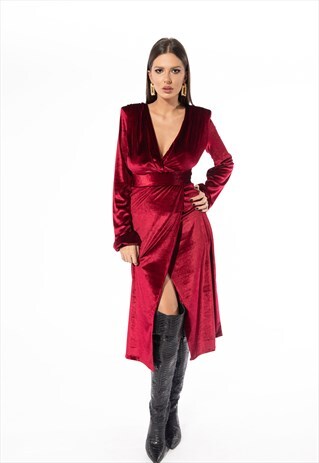 VELVET BURGUNDY DRESS