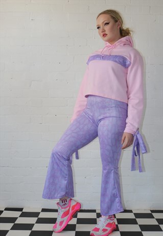 SNAKESKIN FLARES IN PURPLE