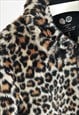 VINTAGE 00S FAUX FUR LEOPARD PRINT JACKET