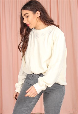VINTAGE 90S FLEECE SWEATSHIRT WITH STUDDING