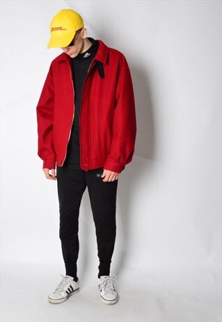 VINTAGE 90S RED WOOL BLEND JACKET