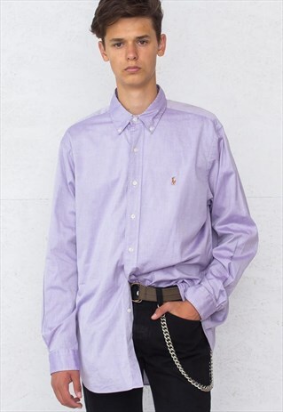 VINTAGE PURPLE POLO RALPH LAUREN LONG SLEEVE SHIRT