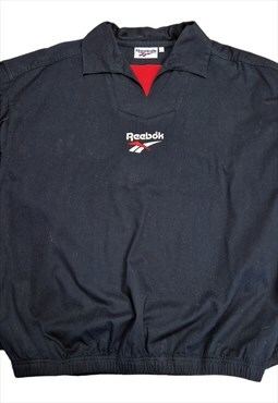 90's Reebok Spellout Pullover In Black Size Large