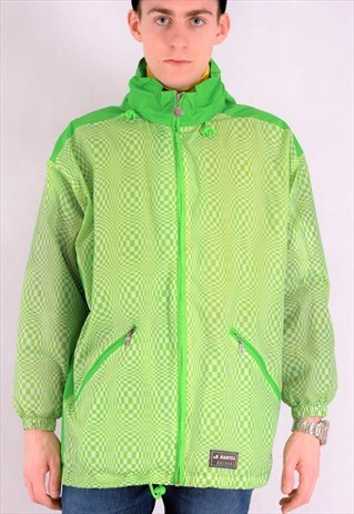 VINTAGE 90S MEN'S LEMON WINDBREAKER WITH PSYCHODELIC PATTERN