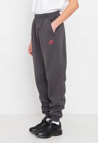 VINTAGE RETRO GREY UMBRO TRACK BOTTOMS JOGGERS