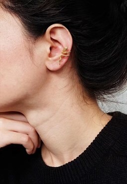 Snake Ear Cuff Earrings Women Vermeil Gold Earrings