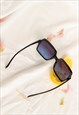 BLACK OVERSIZED ROUNDED SQUARE SUNGLASSES