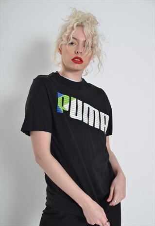 VINTAGE PUMA BIG LOGO T-SHIRT BLACK