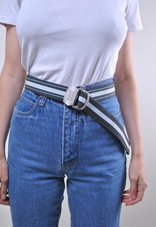 90S VINTAGE STRIPED UNISEX OVERSIZE MINIMALIST BELT