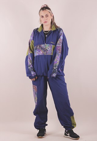 Vintage 90s Crazy Print Full Purple Tracksuit /A4071 | ALABAMA'S ...