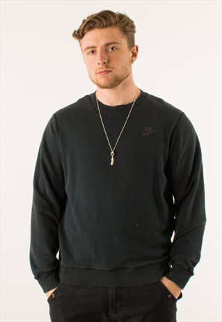 VINTAGE BLACK NIKE CREWNECK SWEATSHIRT MEDIUM