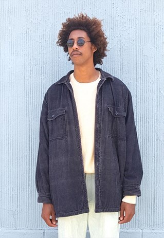 90S SKATER HERITAGE FAUX SHERPA LINED CORDUROY SHIRT JACKET