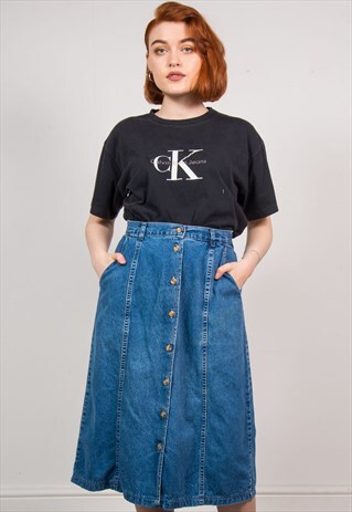 VINTAGE 90'S DENIM MIDI SKIRT