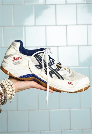 VINTAGE Y2K RETRO ASICS SPORTS SNEAKERS TRAINERS WHITE