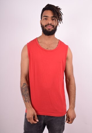 WRANGLER MENS VINTAGE VEST TOP XXL RED 90S