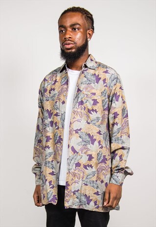VINTAGE 90'S CRAZY PATTERN LONG SLEEVE SHIRT