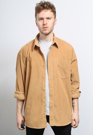 VINTAGE CORDUROY CORD SHIRT BEIGE