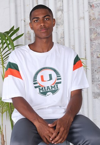 VINTAGE NIKE LOGO T-SHIRT WHITE GREEN ORANGE