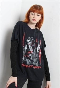 Vintage Harley Quinn Graphic T-Shirt Black