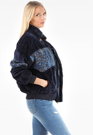 AZTEC FAUX SUEDE SHERPA BOMBER