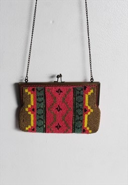 VIntage Y2K Aztec Beaded Handbag Multi