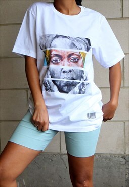 BADU Coded - Graphic print short sleeved T-shirt in white