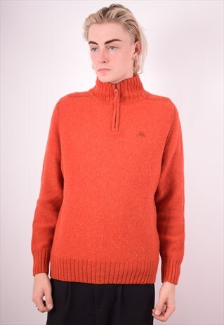 KAPPA MENS VINTAGE JUMPER SWEATER MEDIUM BROWN 90S